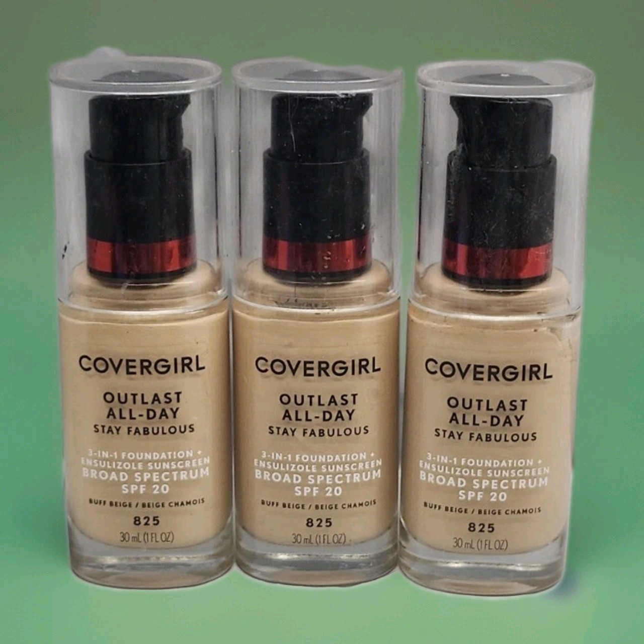 CoverGirl Outlast Stay Fabulous 3 in 1 Foundation 825 Buff Beige 1oz Ea 3pcs
