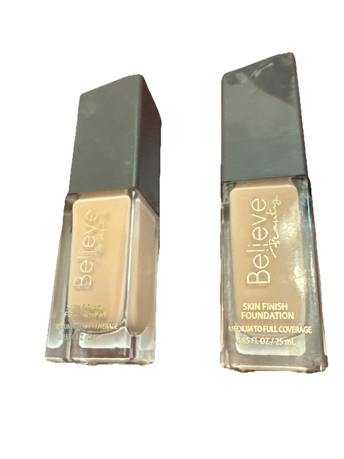 Believe Beauty Skin Finish Foundation Medium To Full Cover Linen Lot Of 2