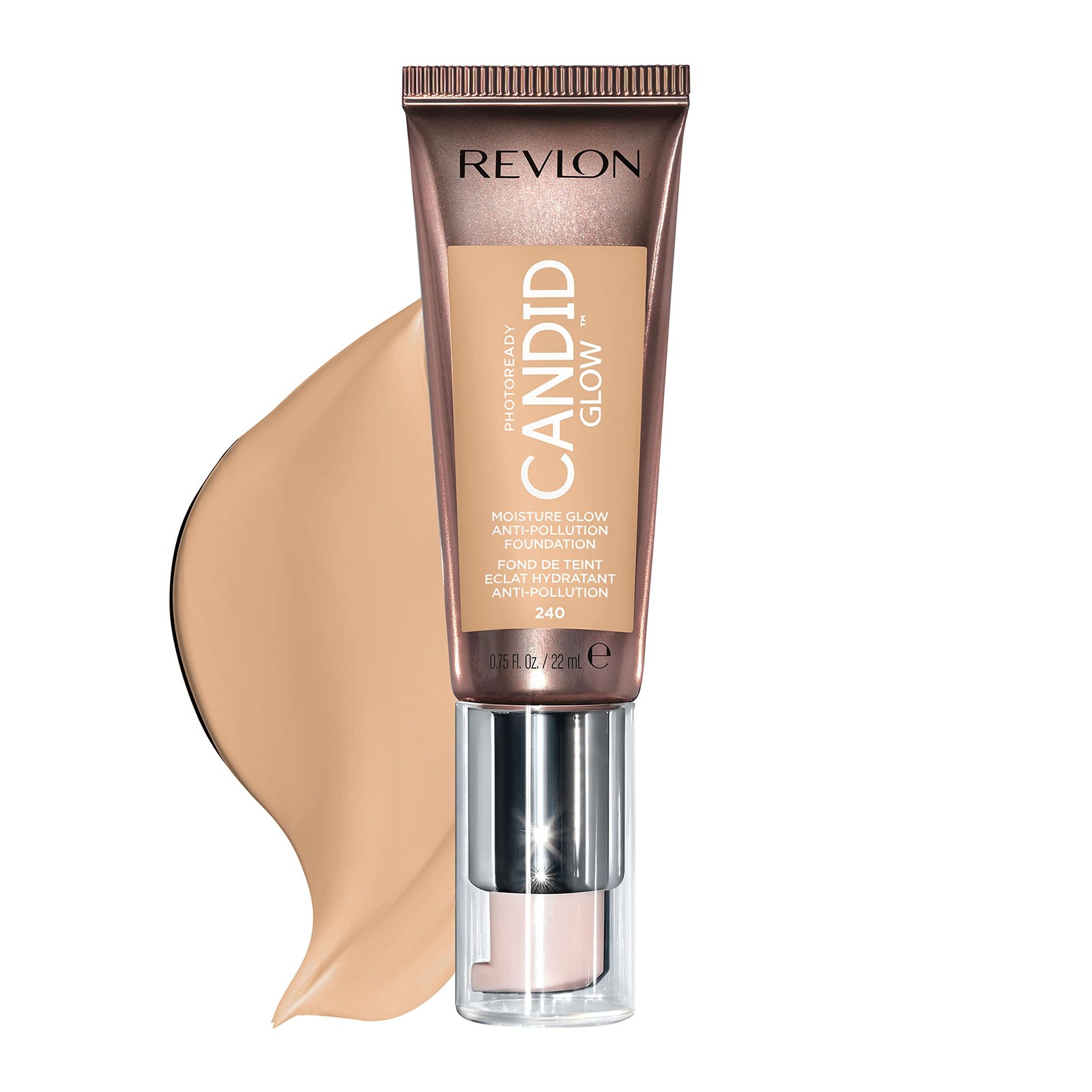 Natural Beige Liquid Foundation With Prickly Pear Oil Glowy Finish 0.75 Ounce