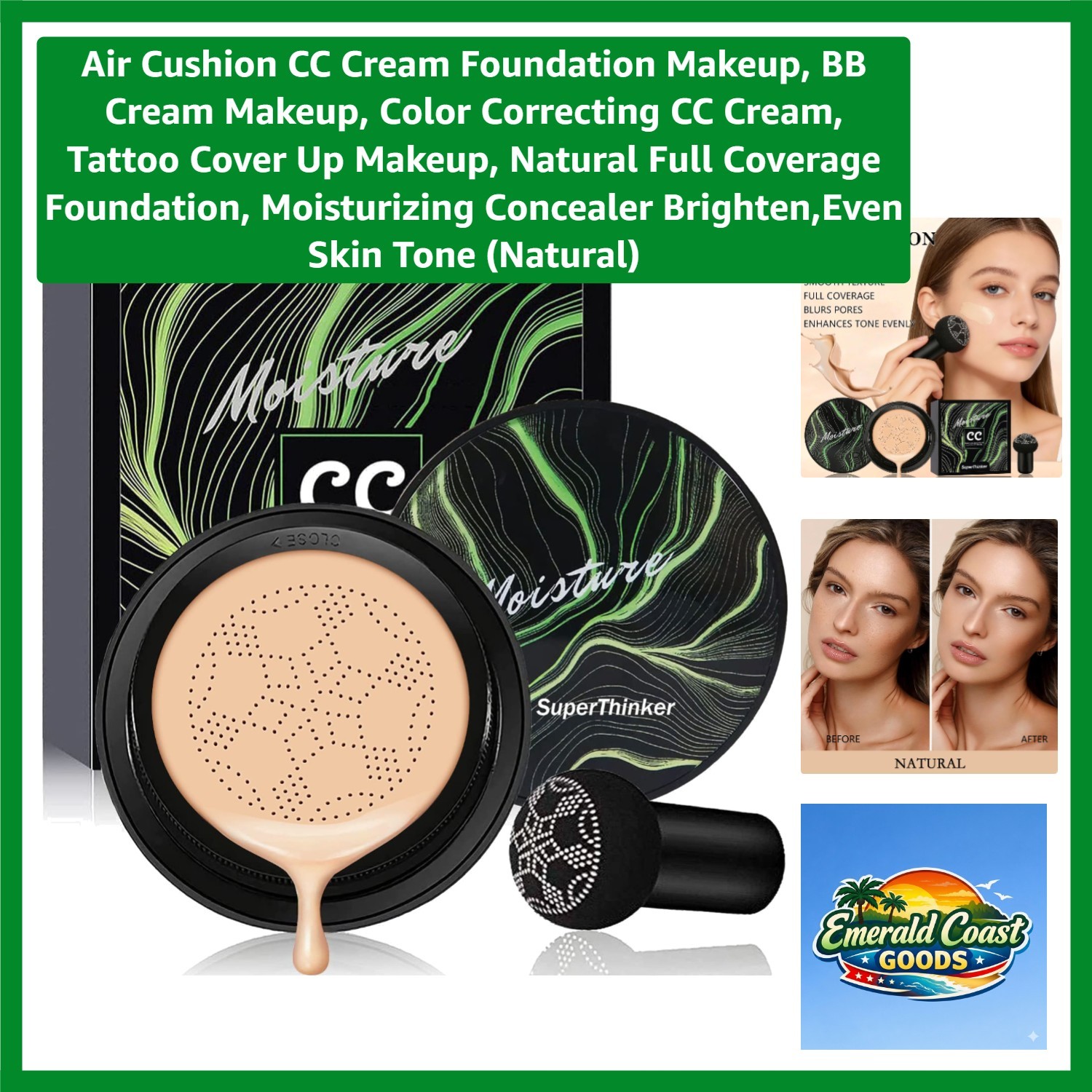Air Cushion CC Cream Foundation 1.5 fl oz – Natural Coverage for Radiant Skin