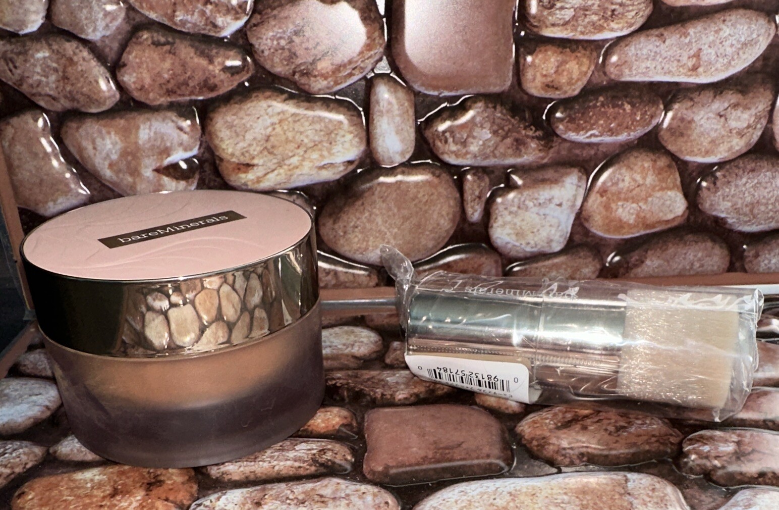 Bareminerals Deluxe Original SPF15 Foundation Golden Dark 25 Large 0.6oz W/Brush
