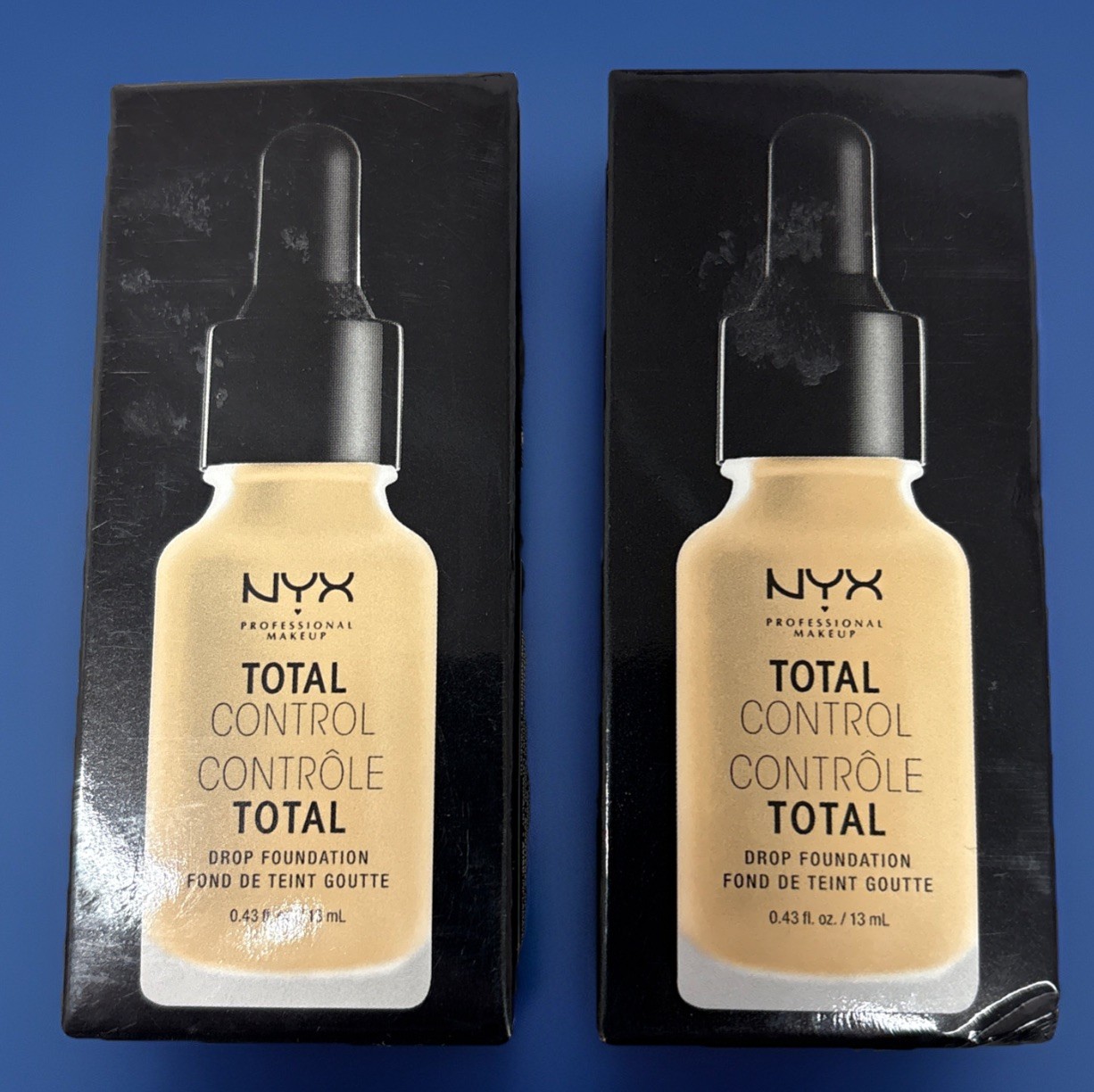 2 – NYX Total Control Drop Foundation TCDF07 Natural 0.43 oz New