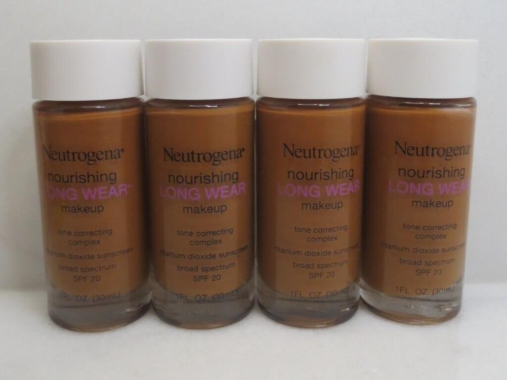 NEUTROGENA NOURISHING LONG WEAR MAKEUP SPF 20 CHESTNUT 135 1 OZ – LOT OF 4