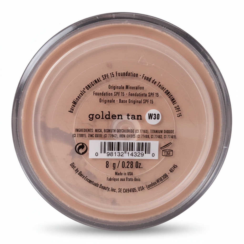 BareMinerals Original SPF 15 Foundation Golden Tan W30 8g Loose Powder Makeup