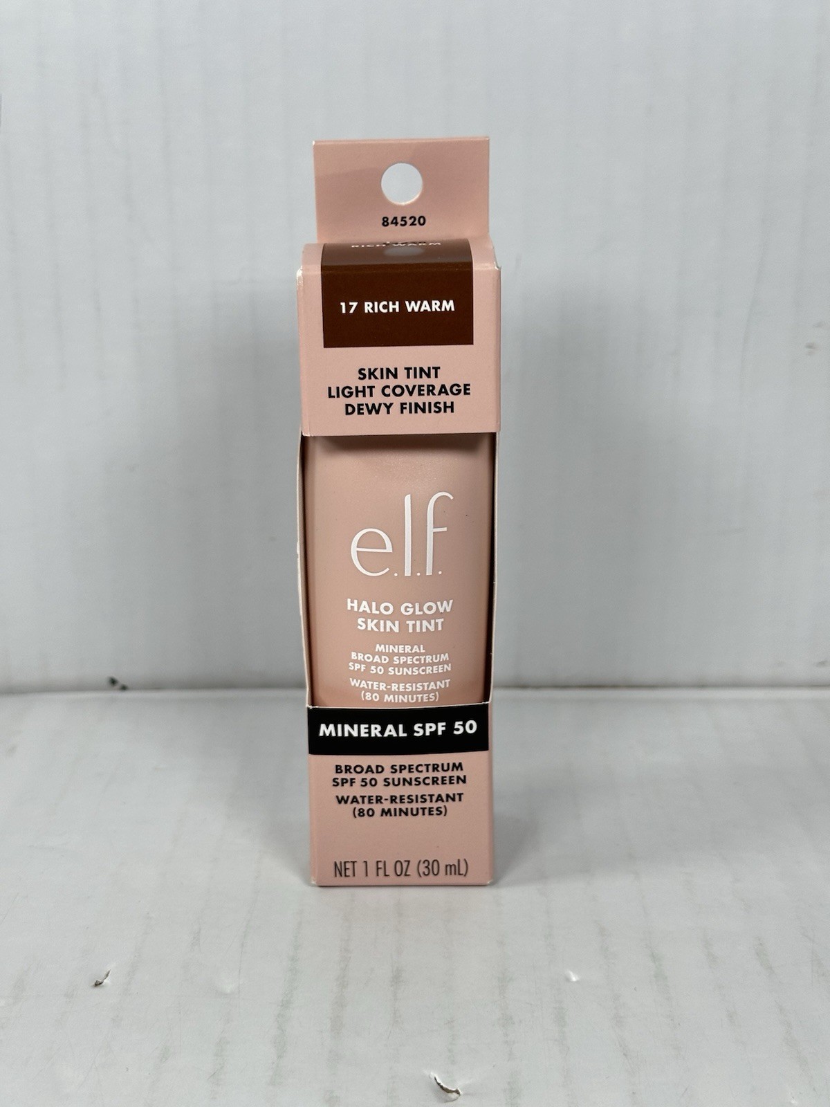 ELF E.l.f. Halo Glow Skin Tint SPF 50, 17 Rich Warm NEW Exp 3/27