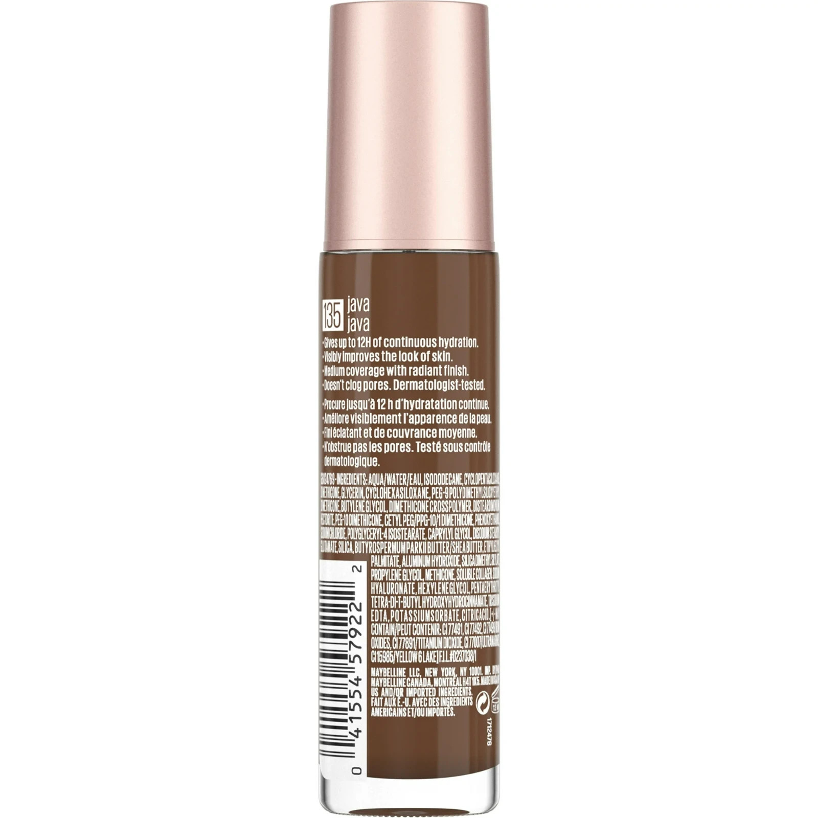 Maybelline Dream Radiant Liquid Medium Coverage Hydrating Foundation, Java