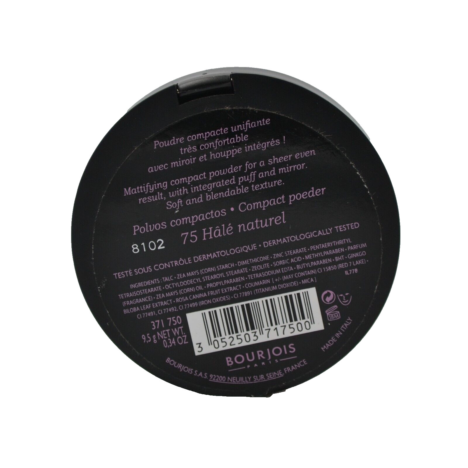 Bourjois Mattifying Compact Powder Foundation 75 Hale Naturel 0.34 oz