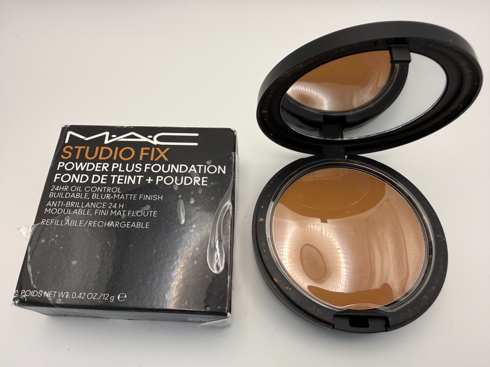 MAC Studio Fix Powder Plus Foundation NC45 12g .42oz NEW DAMAGED BOX