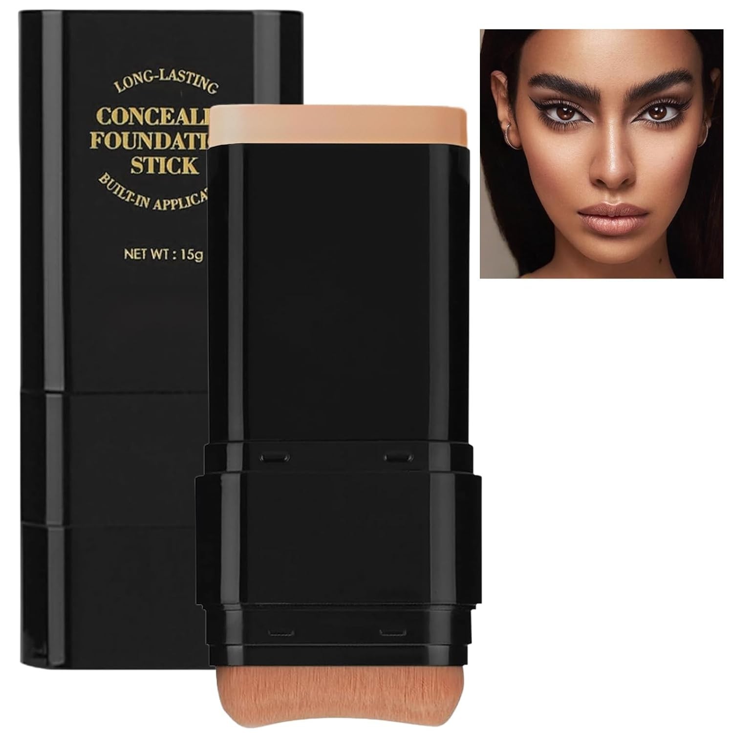 Full Coverage 2-in-1 Foundation & Concealer Stick – Wheat Color, Paraben-Free