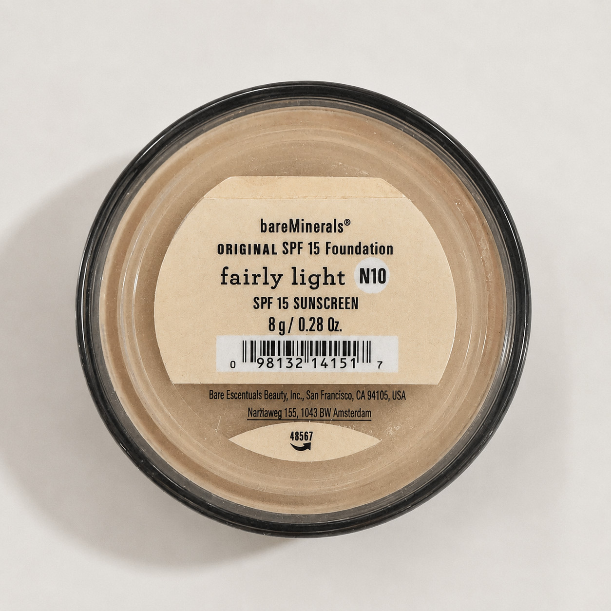 bareMinerals Original SPF 15 Foundation Fairly Light N10 Loose Powder 8g New