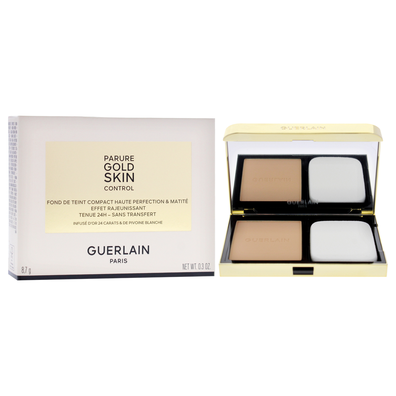 Guerlain Matte Compact Foundation-3N Medium Skin withNeutral Beige Undertones –