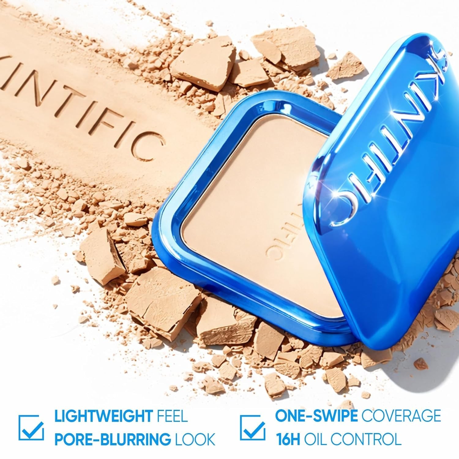 Ultra Cover Powder Foundation, Full Coverage Matte Finish, One-Swipe Flawless…