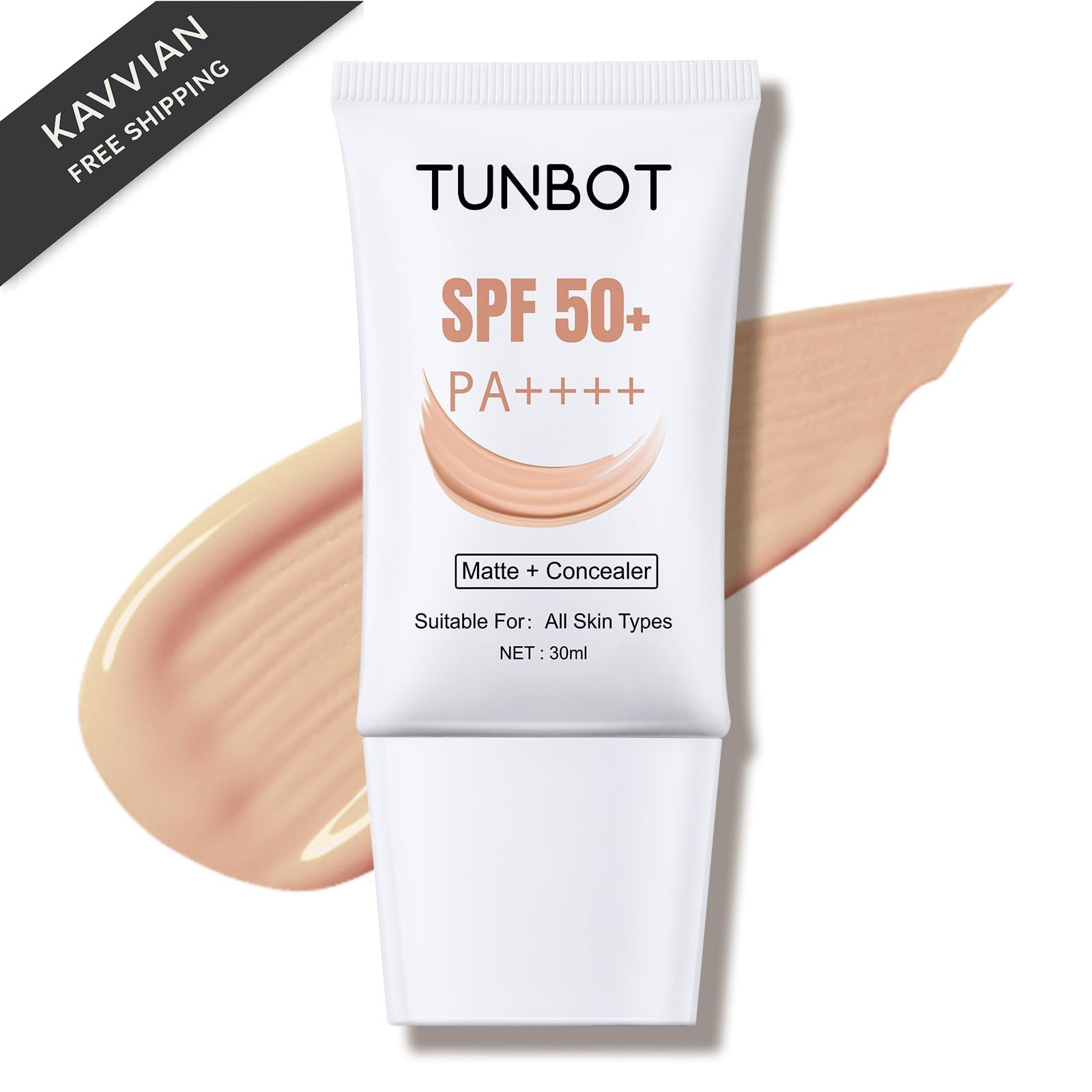 Liquid Foundation SPF 50, 30ml Full Coverage 1 Fl Oz (Pack of 1), W02