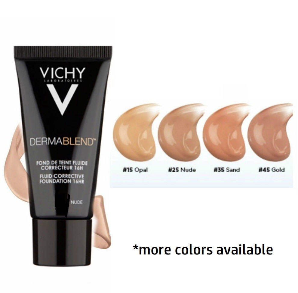 Vichy Dermablend FLUID Foundation SPF35 30ml *Choose* 05,15,20,25,30,35,45,55