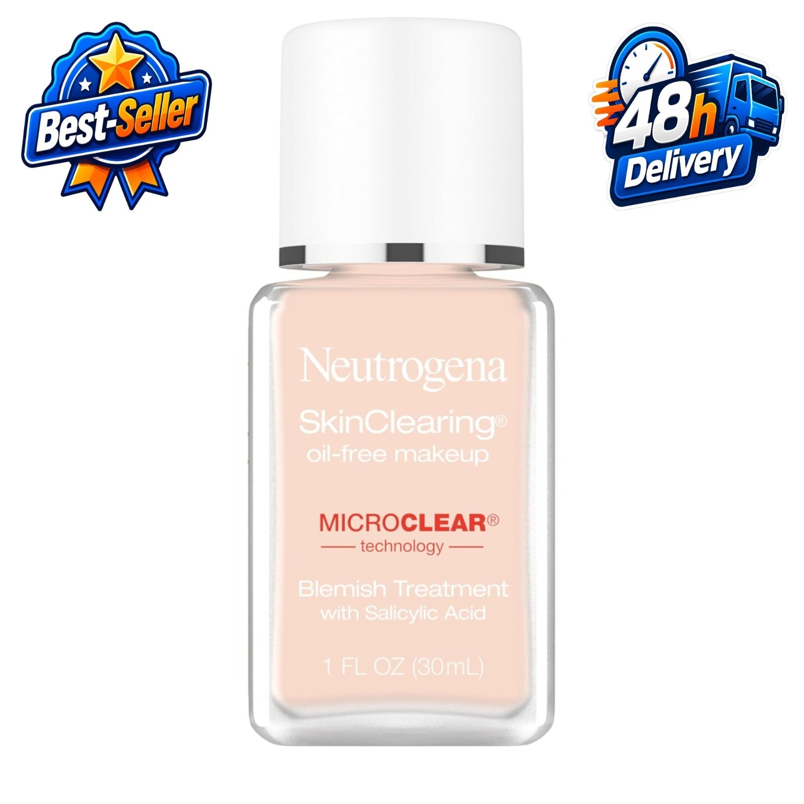 Neutrogena SkinClearing Liquid Foundation 20 Natural Ivory 1 fl oz