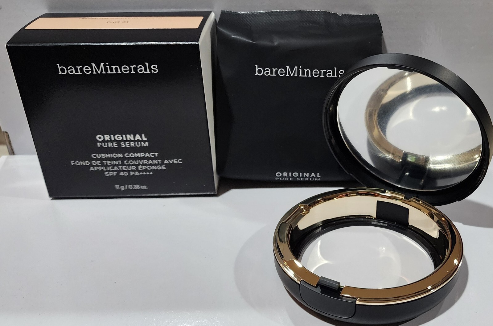Bare Minerals Original Pure Serum Cushion Compact SPF 40 #01 Fair 0.38 Oz