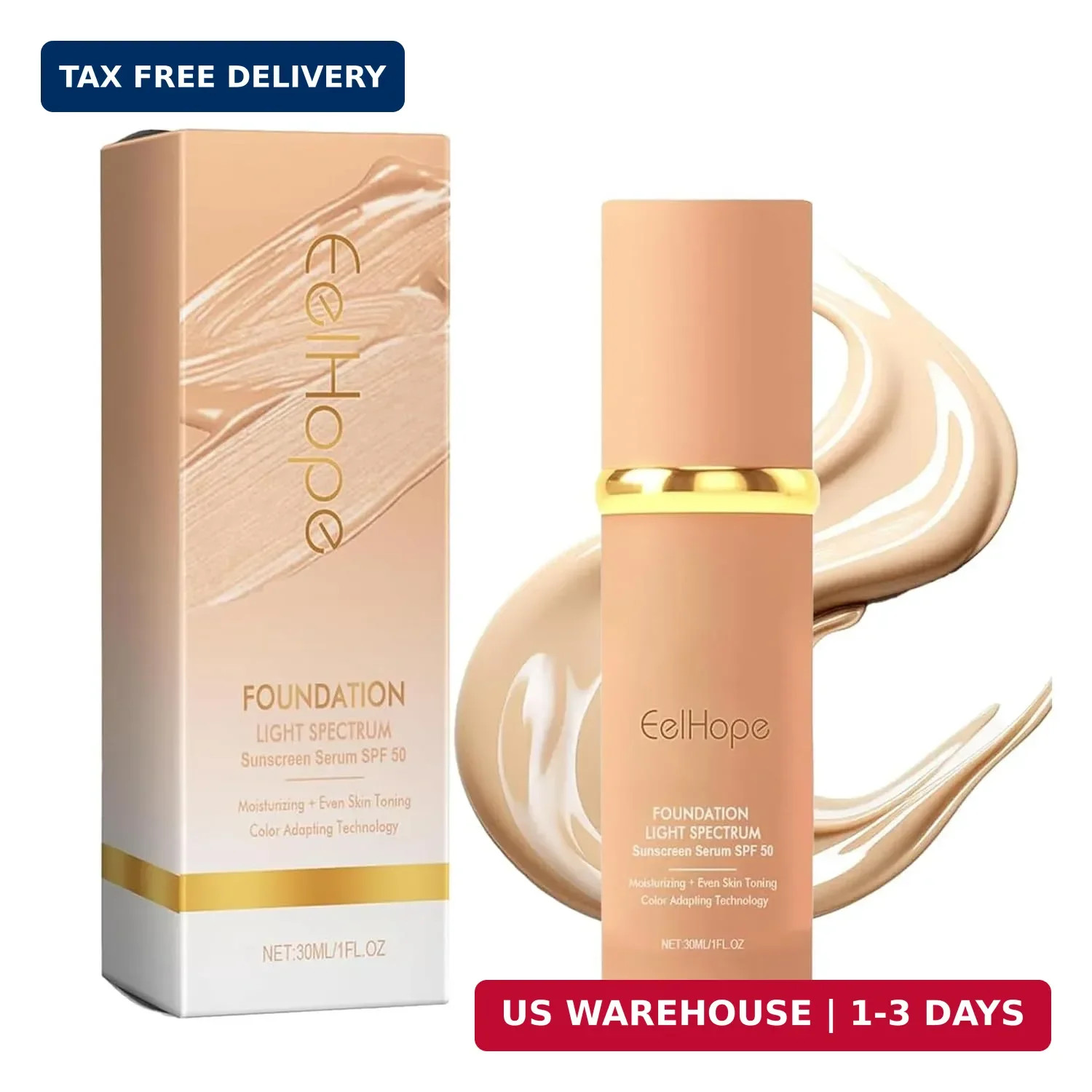 4 in 1 Foundation Liquid, Foundation Medium Spectrum, Hydrating Medium