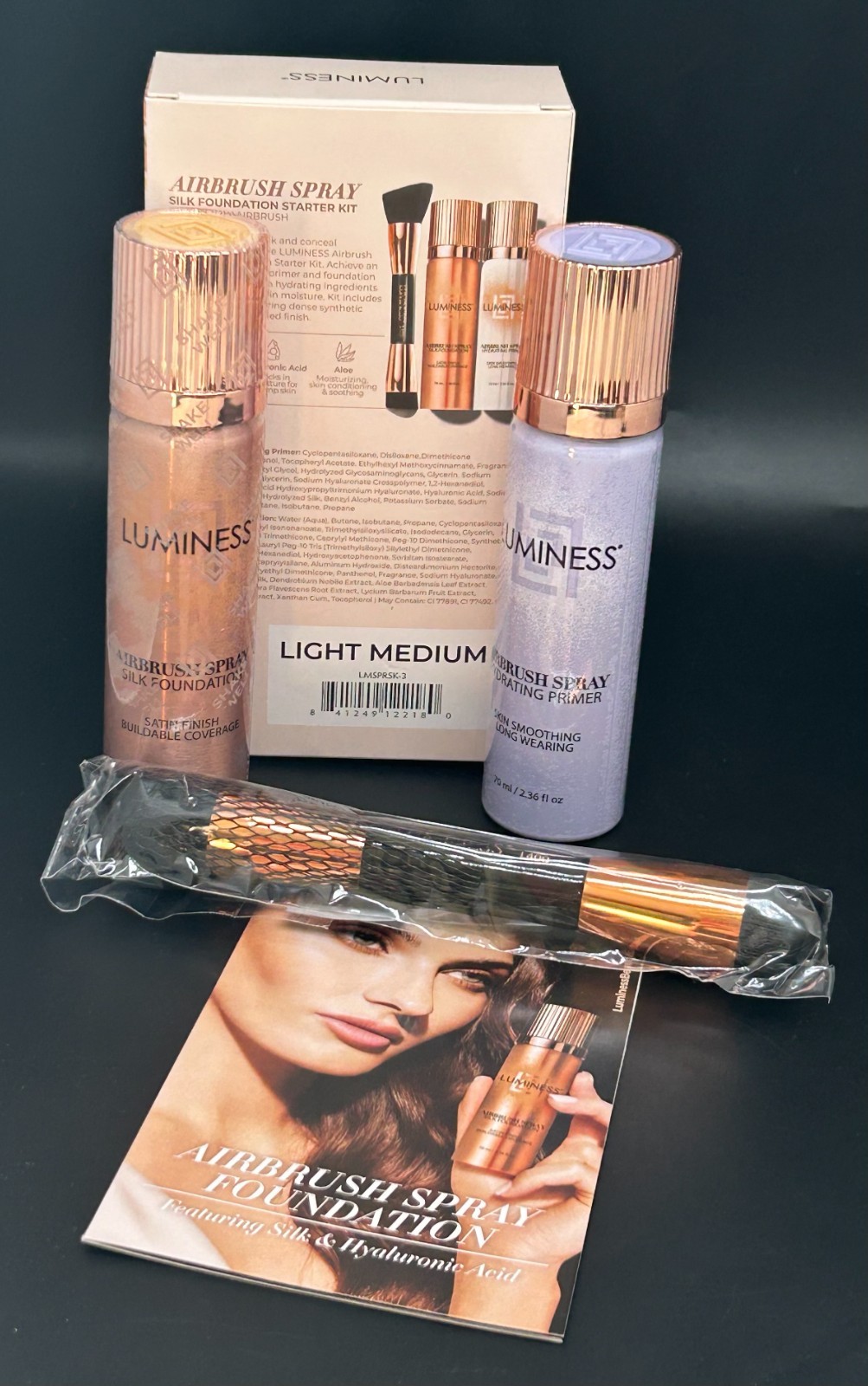 Luminess Airbrush Spray Silk Foundation Starter Kit Light Medium 030 New