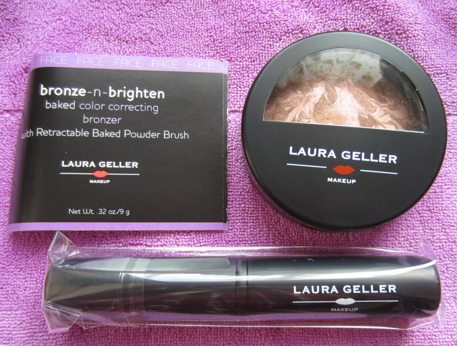 Laura Geller Bronze N Brighten “REGULAR” Bronzer w/ Powder Brush & cosmetic bag
