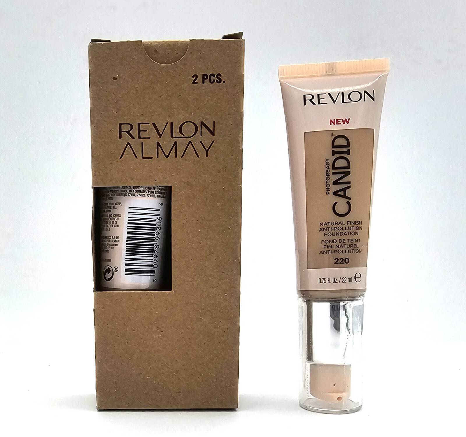 Revlon Candid Natural Finish Foundation 220 Sand Beige, 0.75 fl. oz. 2 pack. NIB