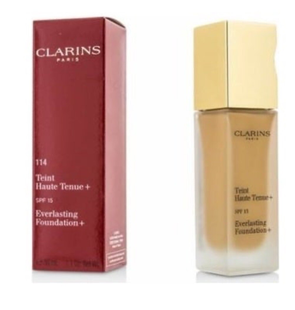 2 PACK CLARINS EVERLASTING FOUNDATION SUNSCREEN 30 ML/1.1 OZ. #114 CAPPUCCIN0