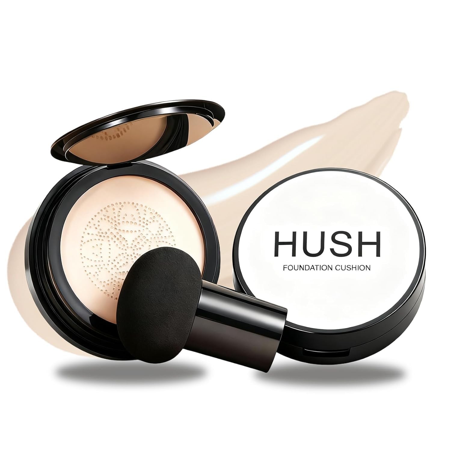Hush Foundation for Mature Skin – Warm Tone CC Cushion Foundation, Full Cover…