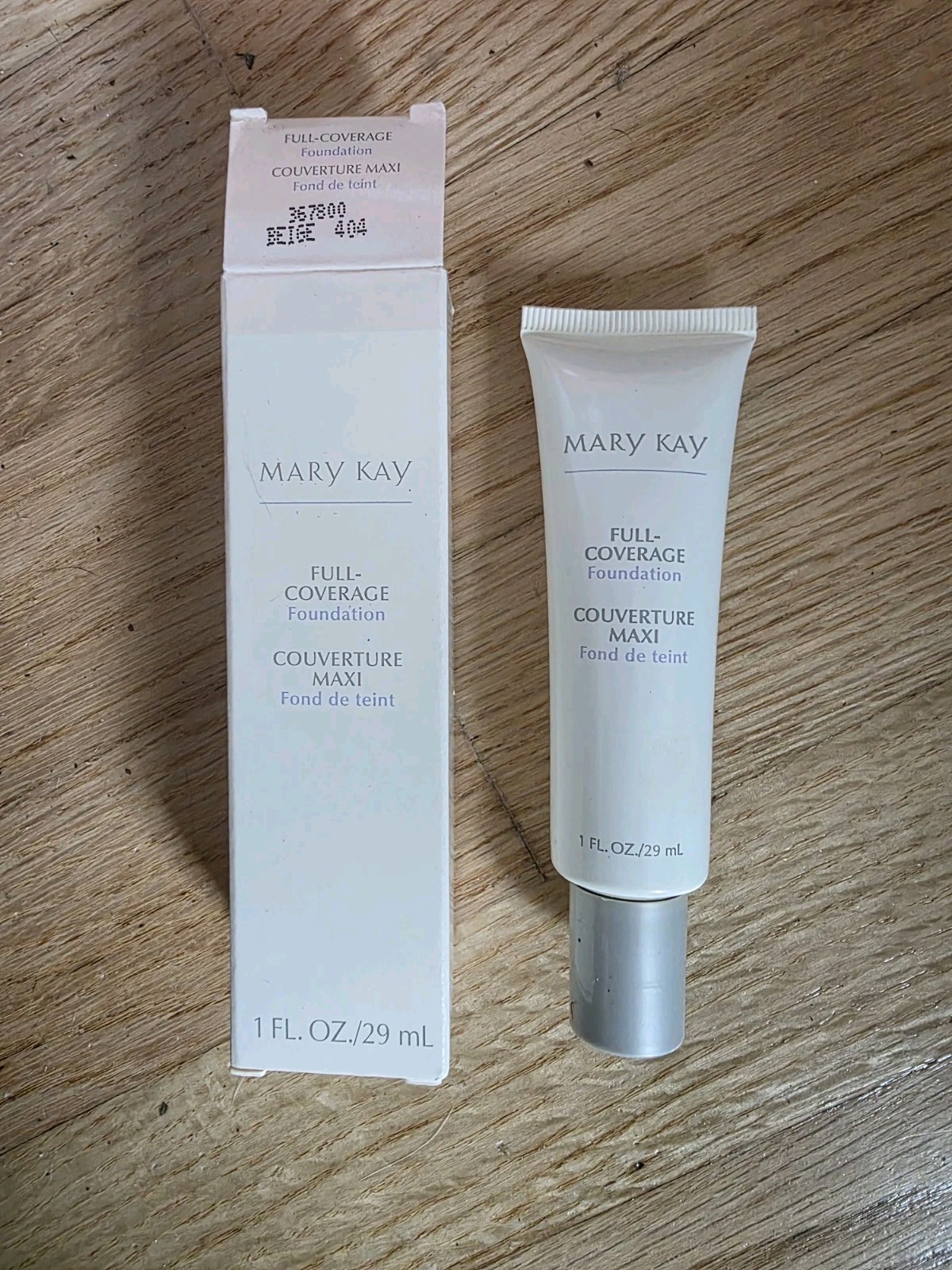 Mary Kay Full Coverage Foundation Beige 404 – Gray Cap # 367800 NIB