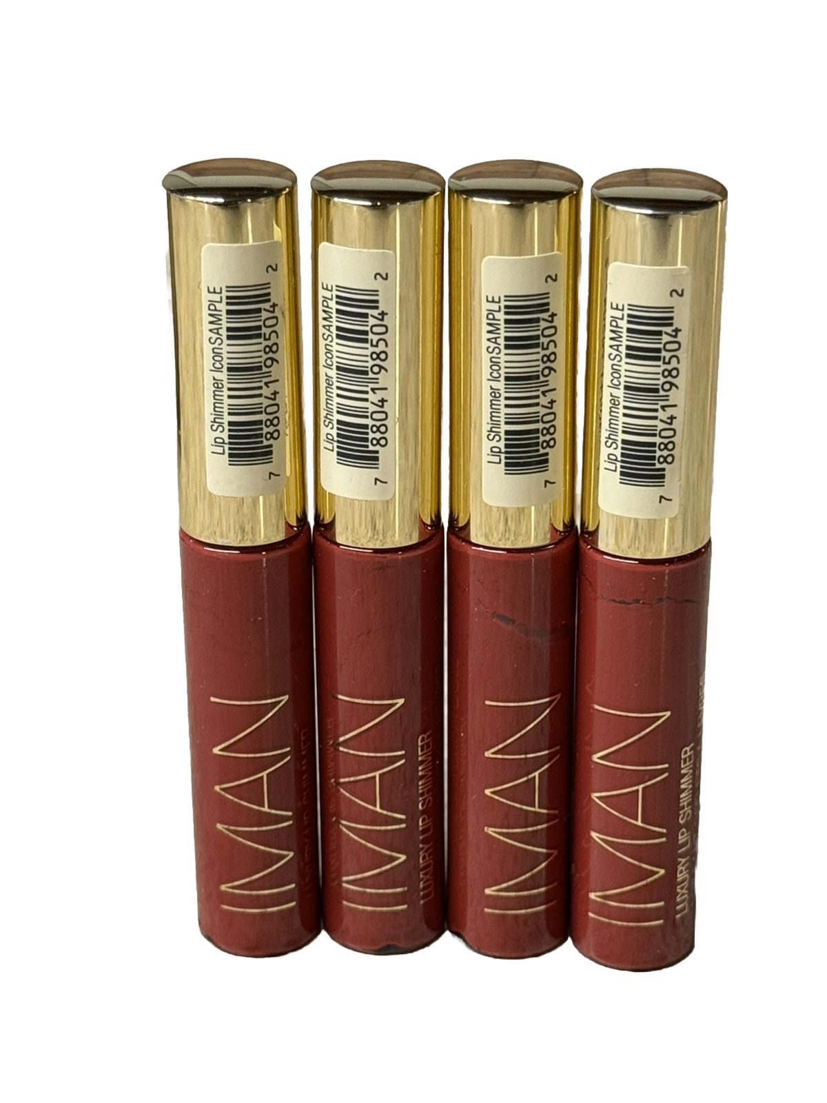1 Iman LIP SHIMMER, Icon lipgloss Mini Tester Lot Of 4