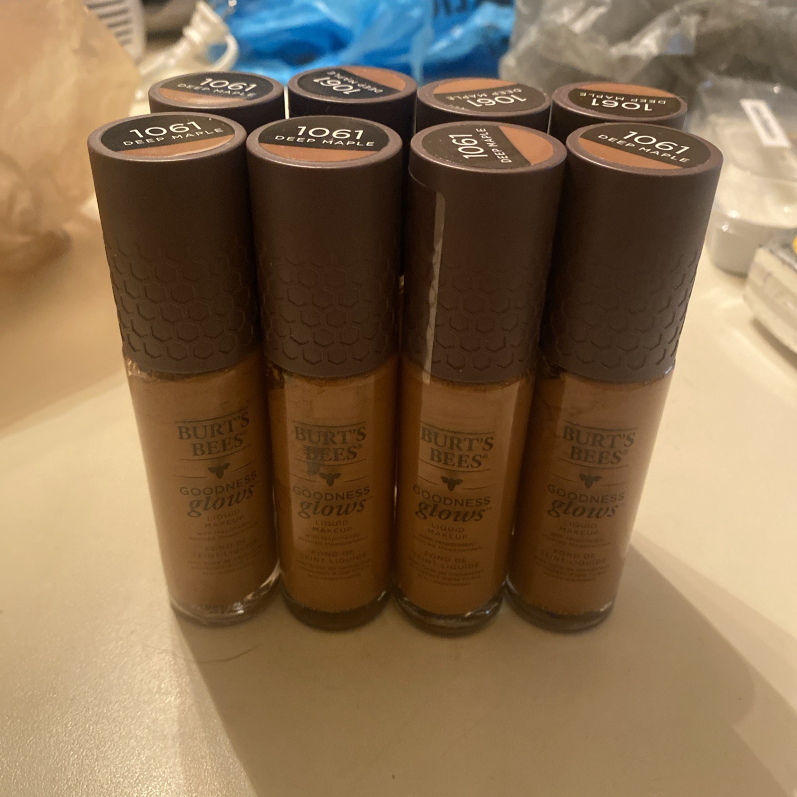 Burt’s Bees Goodness Glows Liquid Makeup 1061 Deep Maple. 8 Bottles. Fast Ship.