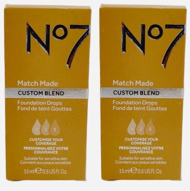 2 DEEPLY HONEY No 7 Match Made Custom Blend Foundation DROPS 0.5 oz Retired HTF