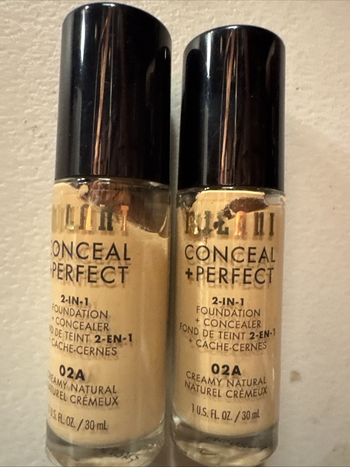 2x Milani Conceal + Perfect 2-In-1 Foundations #02A CREAMY NATURAL