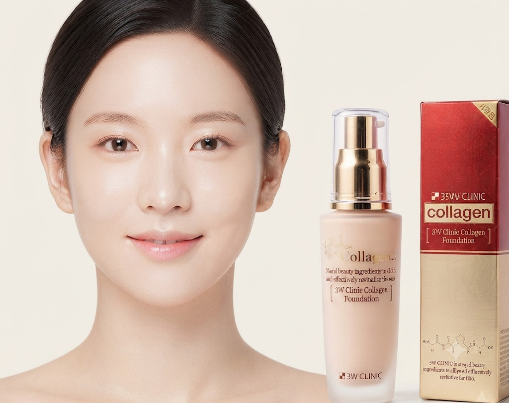 3W CLINIC Collagen Foundation 50ml Perfect Cover BB Cream K-Beauty