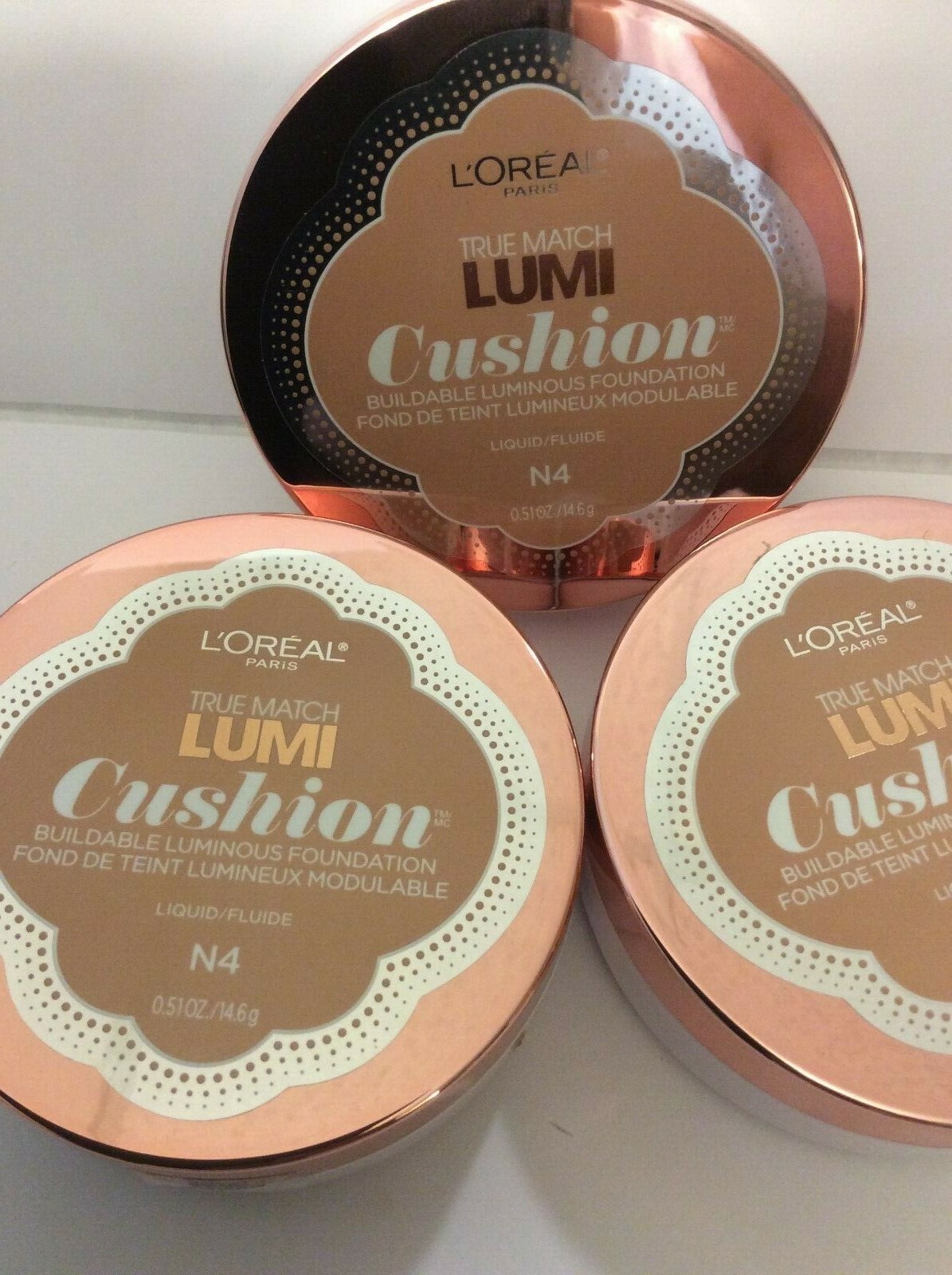 Lot of 3 – L’Oreal True Match Lumi Buildable Cushion Foundation Buff Beige N4