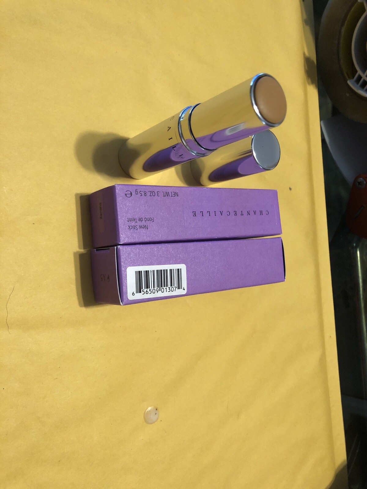 4x Chantecaille New Stick Foundation Banana .3 oz. Lot Of 4 Pieces New In Box