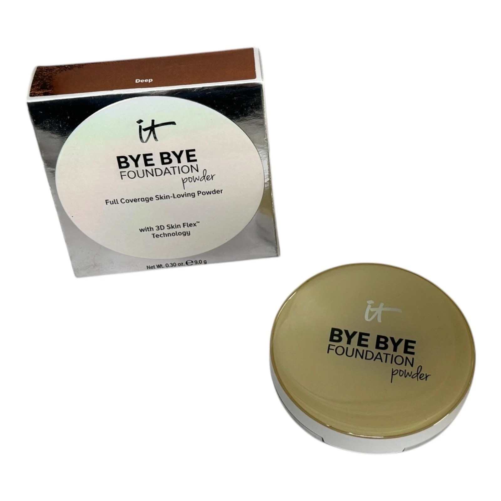IT COSMETICS BYE BYE FOUNDATION POWDER DEEP NIB .30OZ
