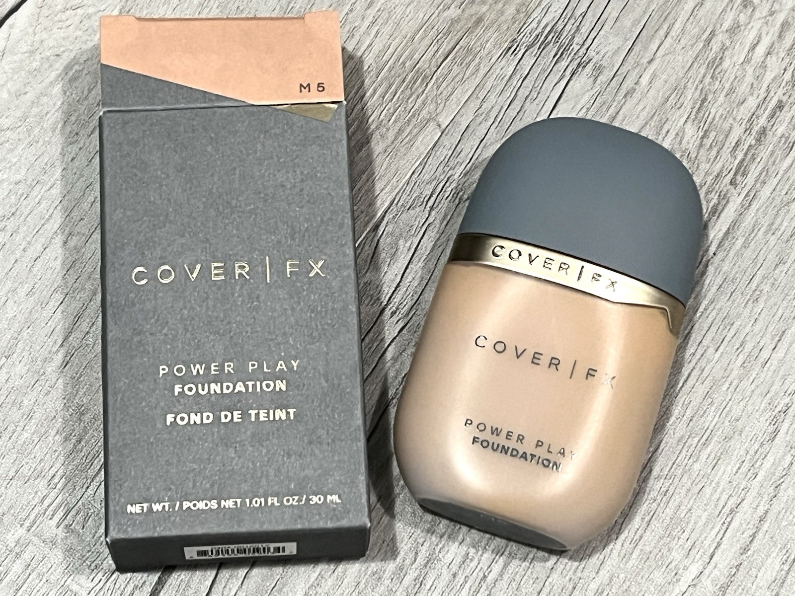 Cover FX Power Play Foundation M5 (medium to tan olive) Full Size NIB