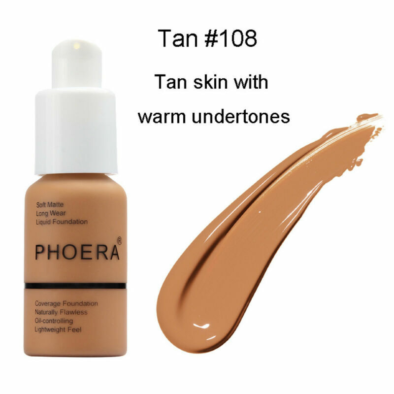 PHOERA Foundation Makeup Full Coverage Fast Base Brighten long-lasting Shade US