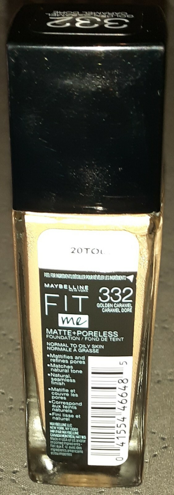 MAYBELLINE – Fit Me Matte Plus Poreless Foundation #332 Golden Caramel – 1 fl oz