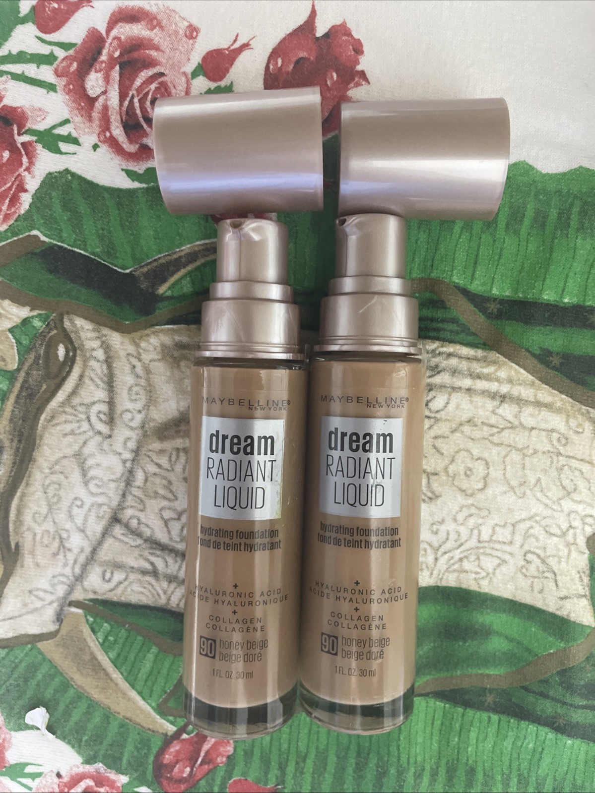 2~Maybelline 90 HONEY BEIGE Dream Radiant Liq Hydrating Foundation New Retired C
