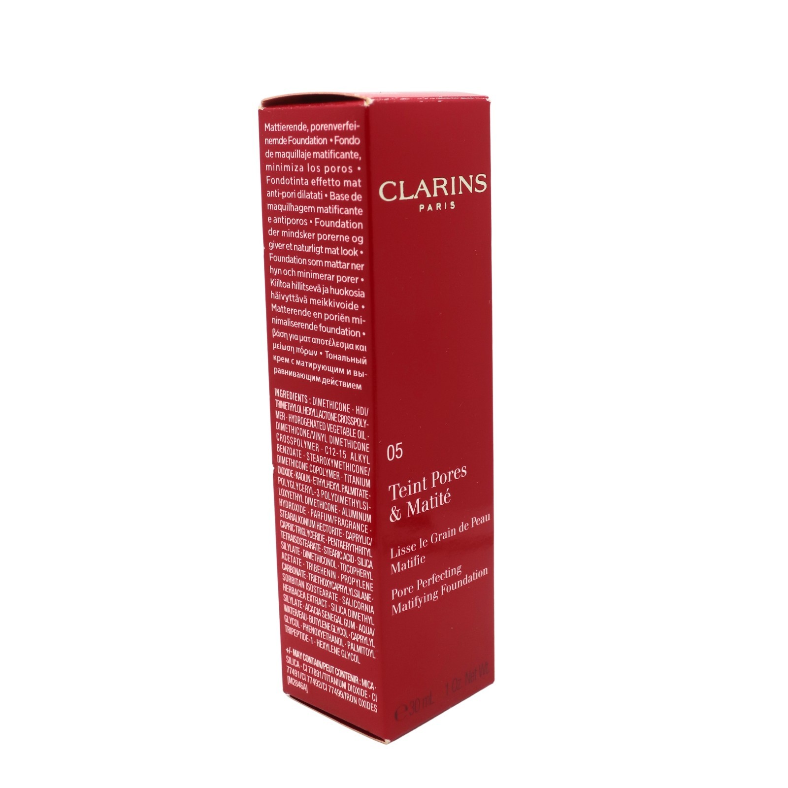 Clarins Pore Perfecting Mattifying Foundation 05 Nude Cappuccino 30ml 1oz NEW!