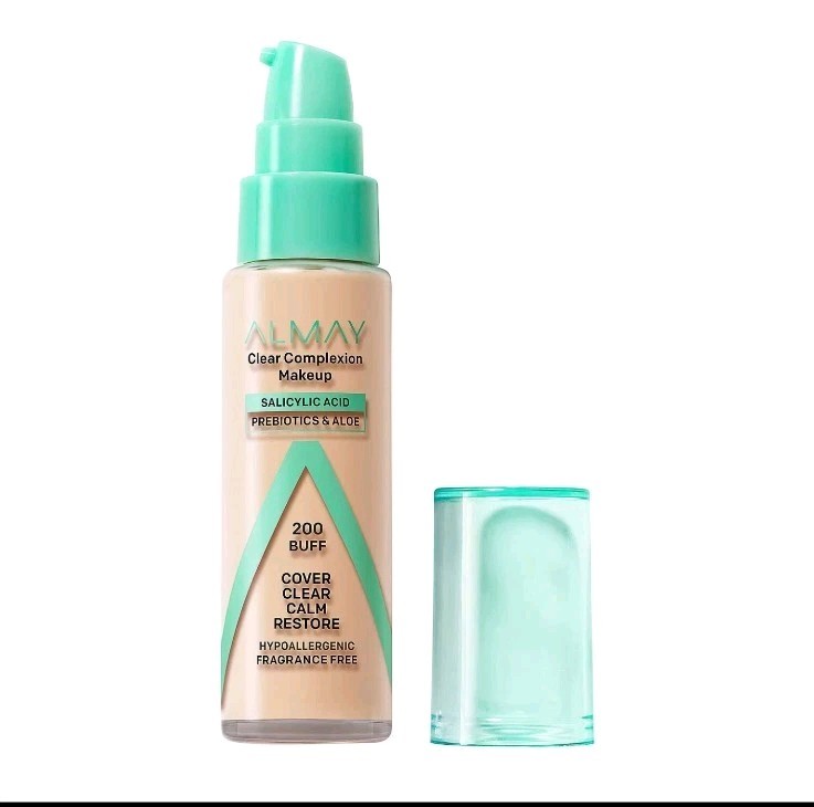 Almay Clear Complexion Acne Foundation Makeup, 200 BUFF, 1 fl oz