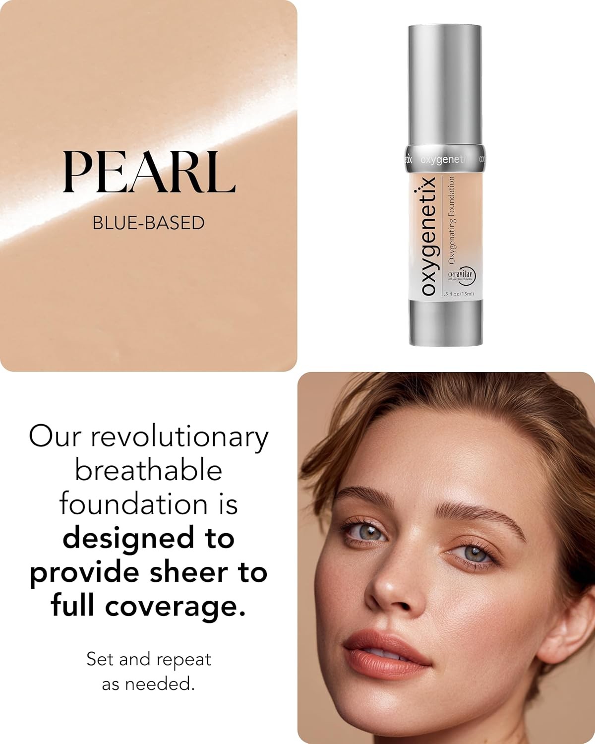 Oxygenetix Oxygenating Foundation 15ml 0.5oz Pearl NEW FAST SHIP