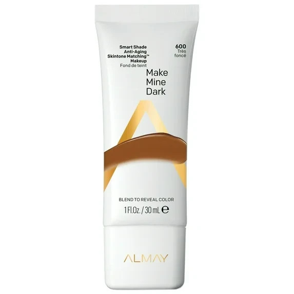 Almay Smart Shade Anti-Aging Skin Tone Matching Makeup, 600 Make Mine Dark