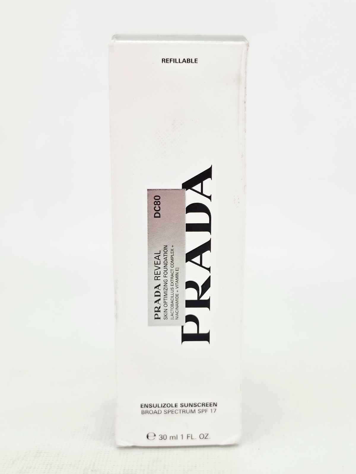 Prada Reveal Skin Optimizing Foundation Refillable DC80 Deep Brown 1 oz BB4/27