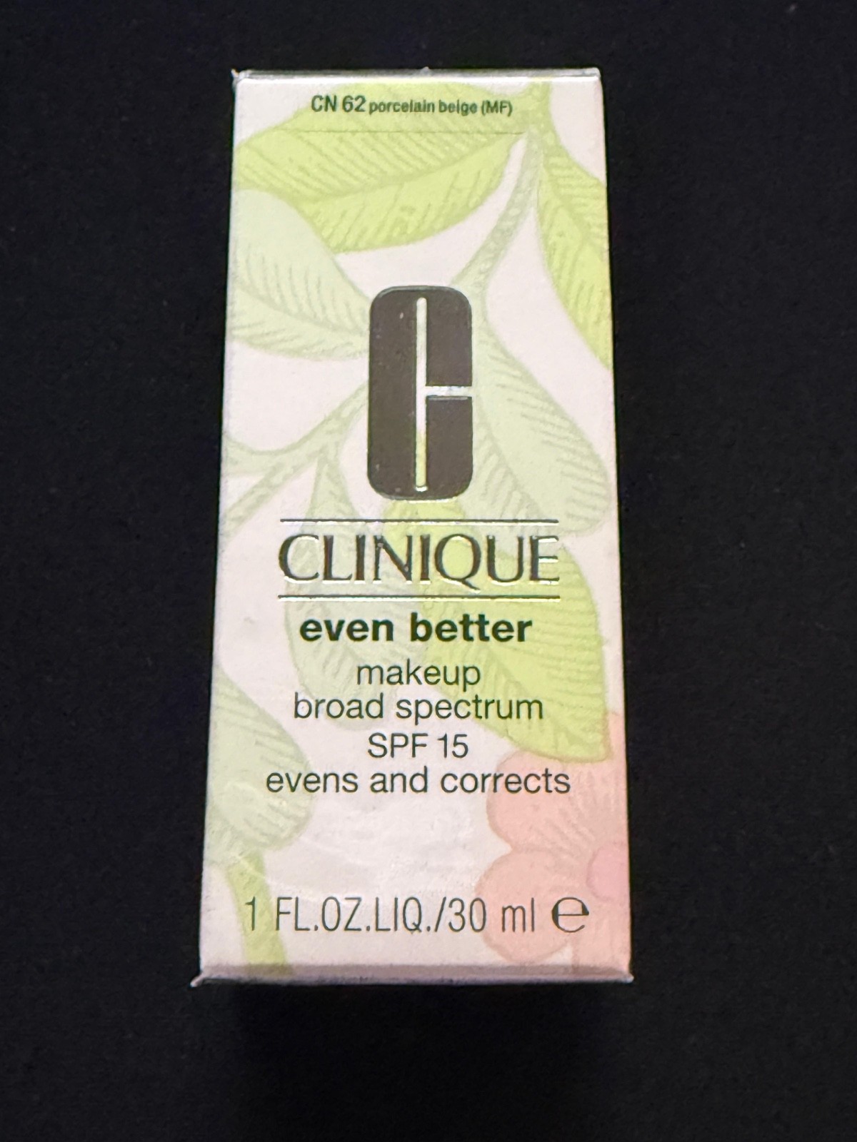 Clinique Even Better Makeup SPF 15 – CN 62 Porcelain Beige – 1 oz / 30 ml – NIB