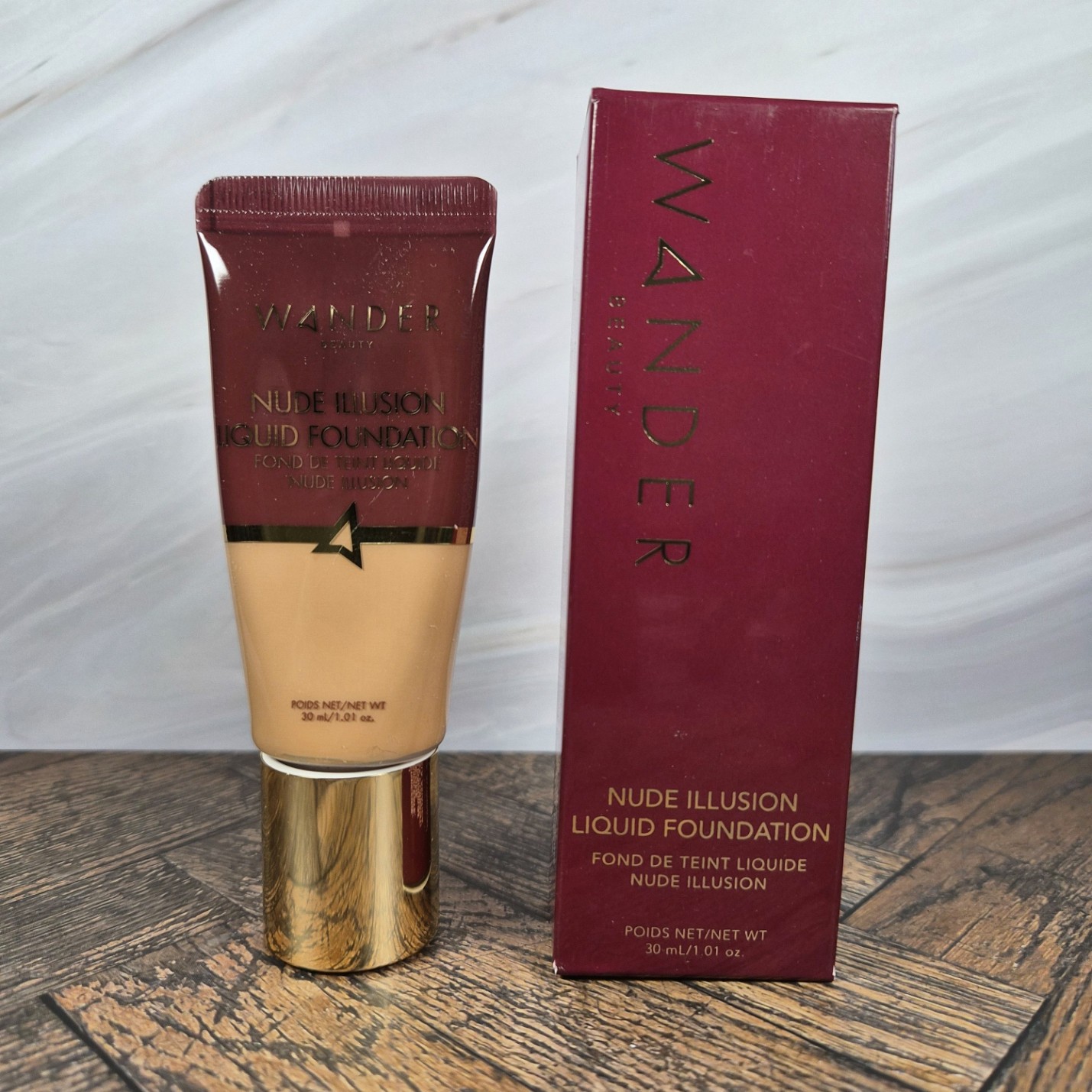 Wander Beauty Nude Illusion Liquid Foundation – Golden Tan | Full Size | NIB!