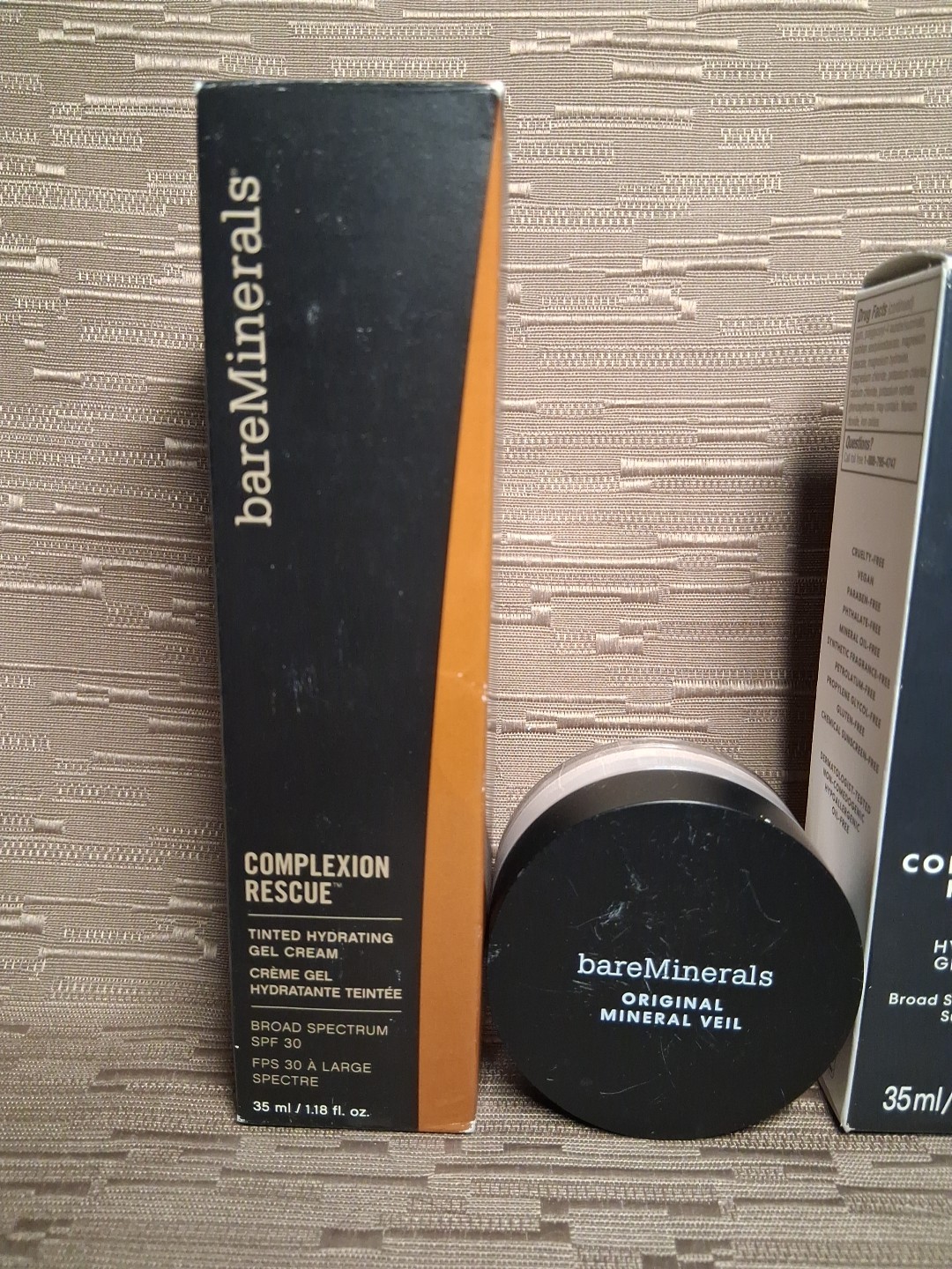 Bareminerals LOT/3 Complexion Rescue Tinted Cream 09 CHESTNUT ~Mineral Veil #13