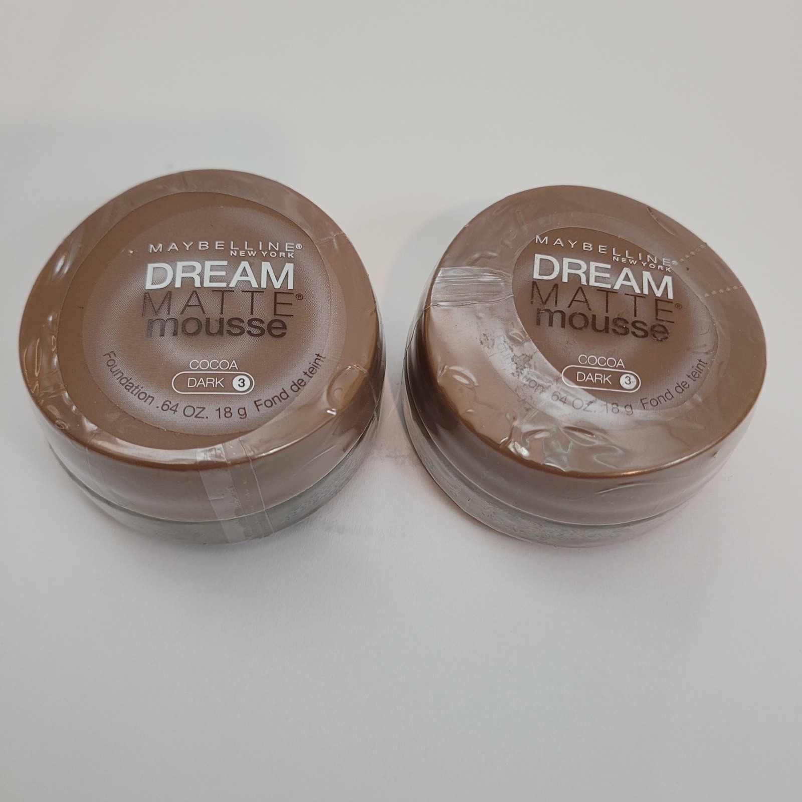Lot of 2 Pack Maybelline Dream Matte Mousse Foundation Women Cocoa Dark 3 0.64oz
