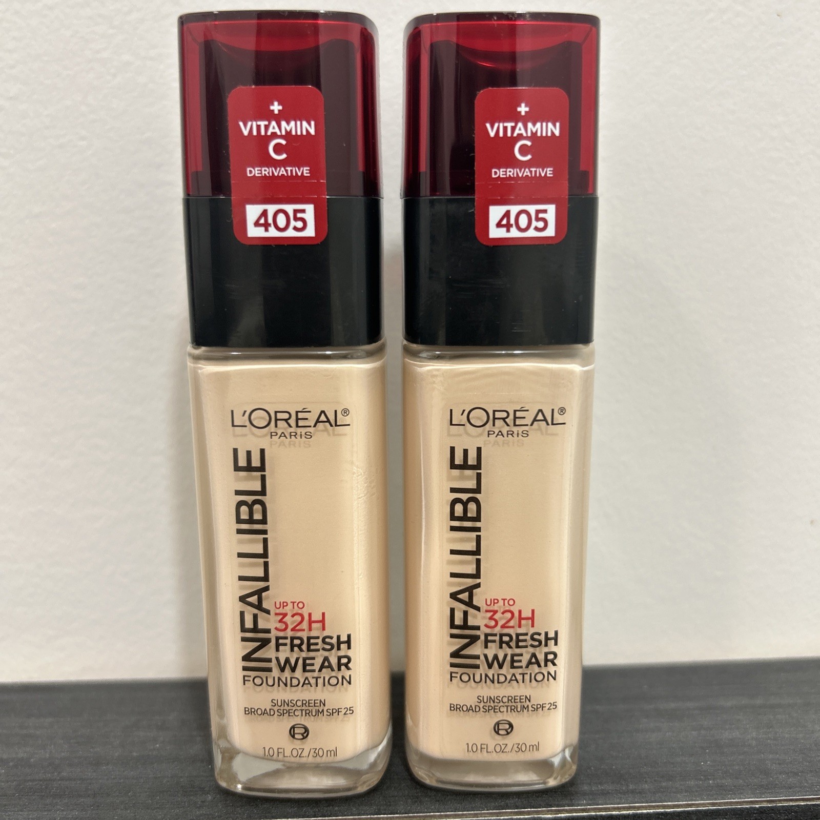 2 PACK L’Oréal Infallible Fresh Wear 24H Full Coverage Foundation 405 Porcelain