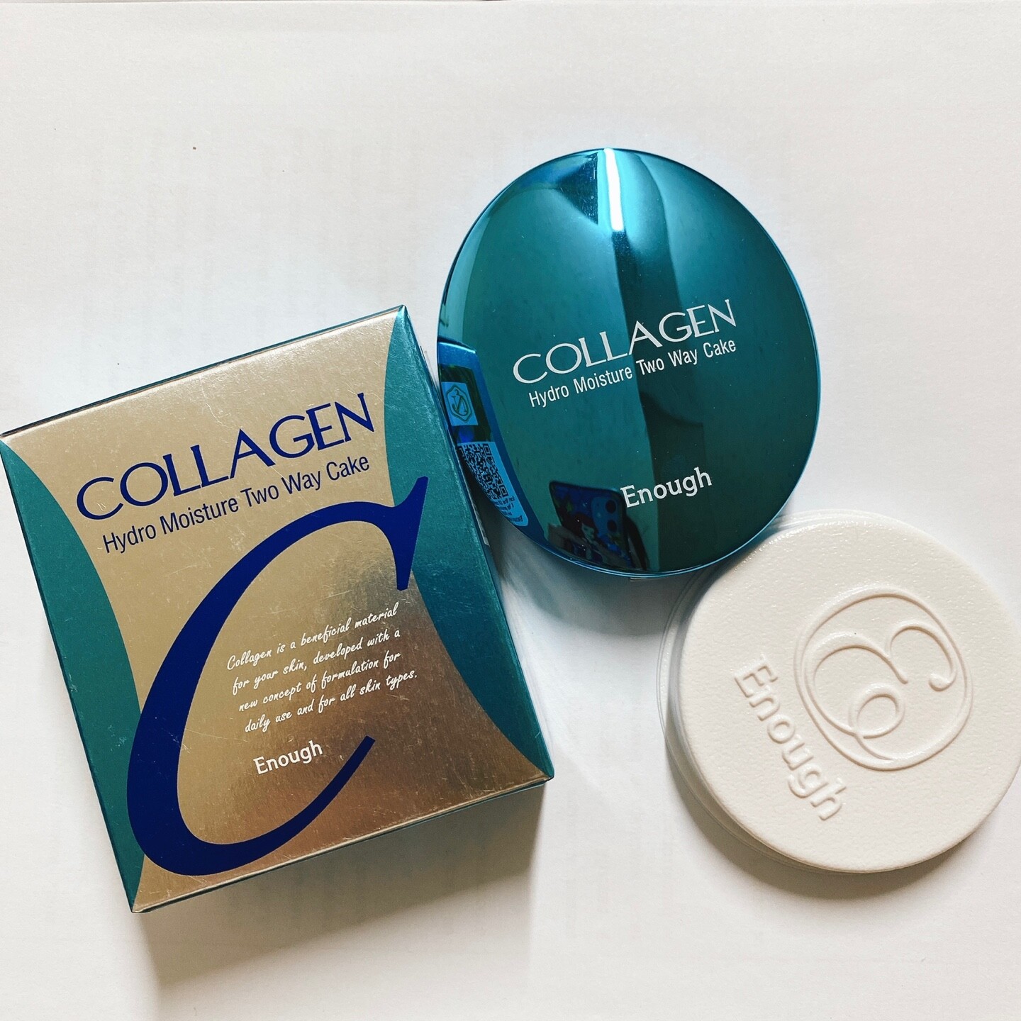 Enough Collagen Hydro Moisture Two Way Cake Original+Refill, Track Korean Seller